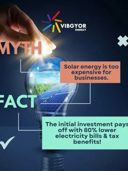 A common myth is that solar is too expensive for businesses. The fact is, a solar plant is a high-return investment that pays for itself through electricity savings of up to 80%, accelerated depreciation tax benefits, and long-term energy security.