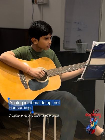 Analog is about doing, not just consuming. Learning music is an active process of creating, engaging, and being present in the moment.