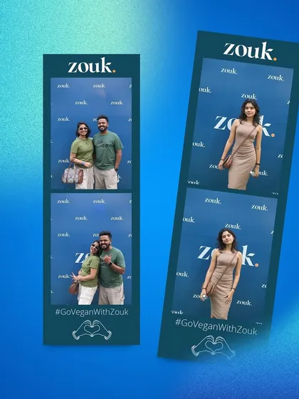 The classic photo strip output from our booth at the Zouk event. These retro-style prints are a popular and tangible takeaway for guests.