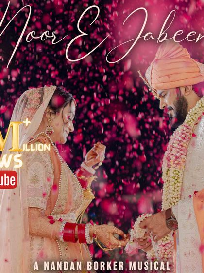 The official poster for my original wedding song "Noor E Jabeen," which has over 1 million views on YouTube. This song is a testament to my passion for creating beautiful wedding music.