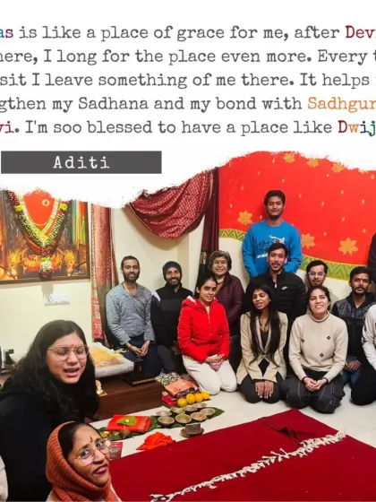 A heartfelt sharing from a participant, Aditi, on her experience of the space. Her words reflect the longing and sense of grace that many feel when they visit Dwijas.