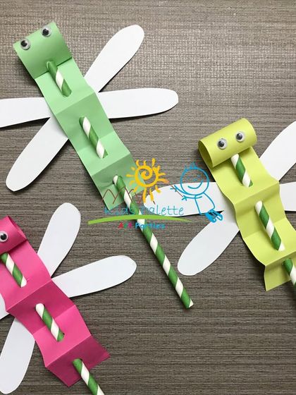 Fluttering into fun with this simple and cute dragonfly craft made from paper and a straw. A perfect activity for a bug-themed or spring party.