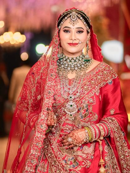 A close up of my bride during her grand entry. Her makeup is fresh and radiant, with a beautiful smile that lights up the frame.