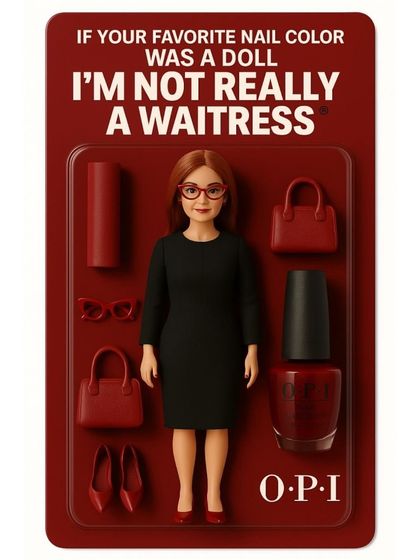 If your favorite nail color was a doll: OPI's "I'm Not Really a Waitress." This classic deep red with a subtle shimmer is iconic for a reason.