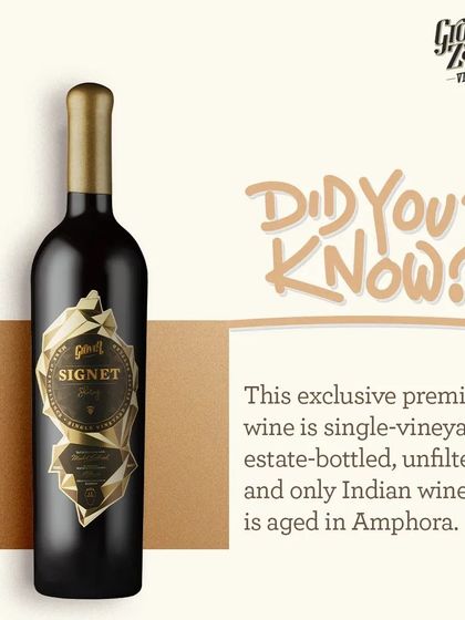 Did you know our exclusive Signet is a single-vineyard, estate-bottled, unfiltered wine? It is also the only Indian wine that is aged in Amphora, a testament to our innovative spirit.