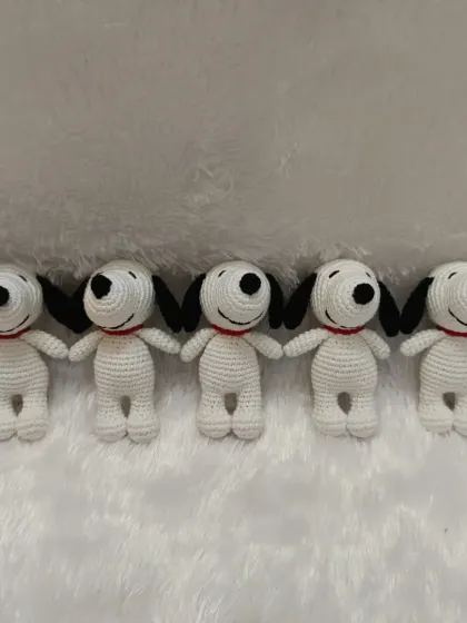 For all the Snoopy fans out there! I made this little group for a custom order, and they look so cute together. Each one is perfectly sized to be a keychain, a bag charm, or a little pocket toy.