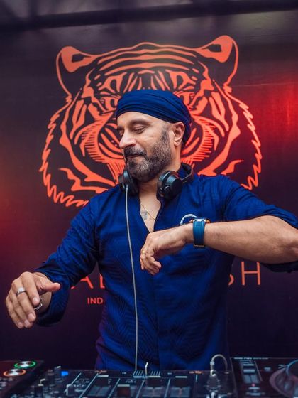 A focused shot of me at the decks at Badmaash, in my element.