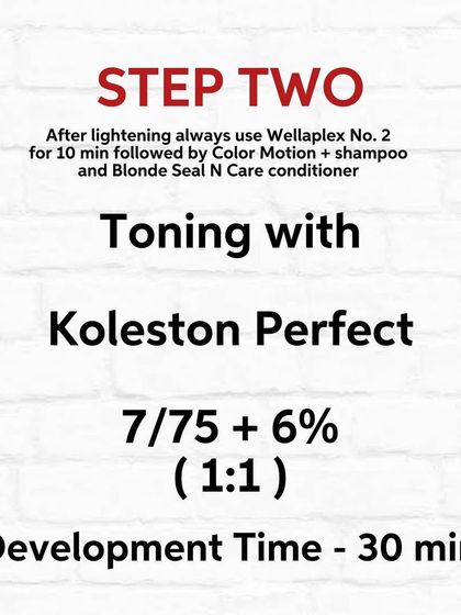The second step is toning with Koleston Perfect. This formula gives us that perfect "bronde" shade.