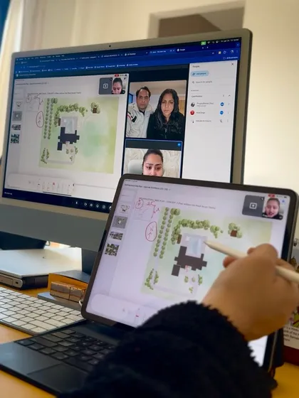 A look into my collaborative design process with clients, no matter the distance. Through virtual meetings and shared digital sketchboards, I can walk you through the site plan for your villa or farmhouse, ensuring every detail is aligned with your vision before any work begins on the ground.