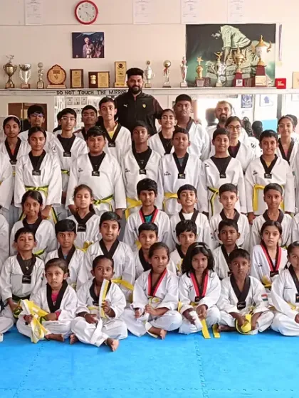 We are more than just a class; we are a team. This is our Taekwondo family, a community of students of all ages and belt levels who train, grow, and support each other.