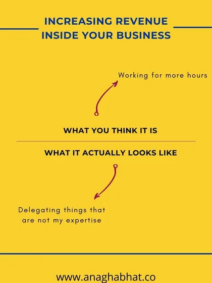 Increasing your revenue isn't about working more hours. It's about working smarter and delegating tasks that aren't your expertise. This is a key business strategy I learned and now teach.
