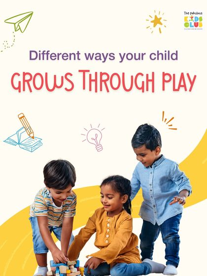 This graphic introduces the many different ways your child grows through play at our club, covering everything from motor skills to emotional intelligence.
