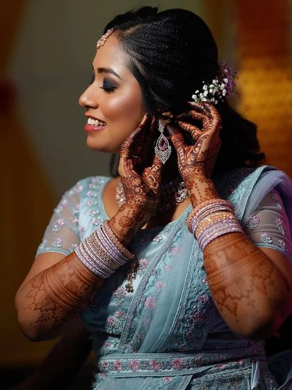 Makeovers by Mahalakshmi - Bridal & Wedding Makeup Glamorous Reception & Sangeet Styles photo 47