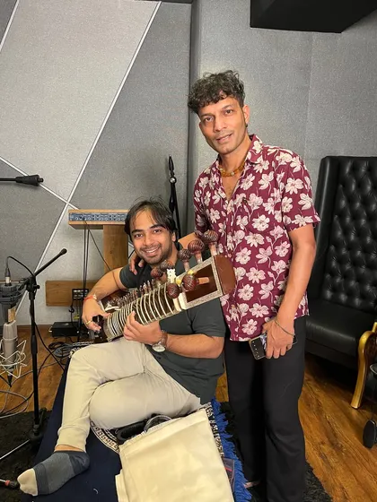 With composer Abhishek Ray after a wonderful recording session for his upcoming song. I value every opportunity to collaborate with talented artists in the industry.