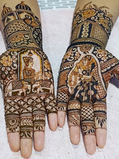Bunty Rajasthani Mehandi - Bridal Mehendi Personalised Story & Portrait Mehendi photo 14