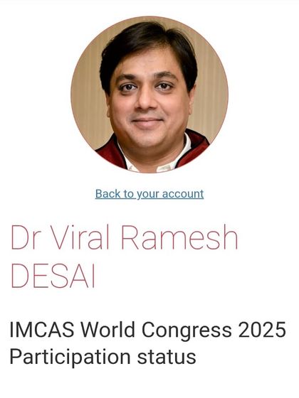 This screenshot confirms my participation status for the IMCAS World Congress. My continued involvement for over a decade is a cornerstone of my commitment to lifelong learning and teaching in aesthetic medicine.