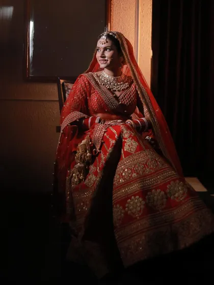 A beautiful, softly lit portrait. She looks so serene and happy, ready for her new life.
