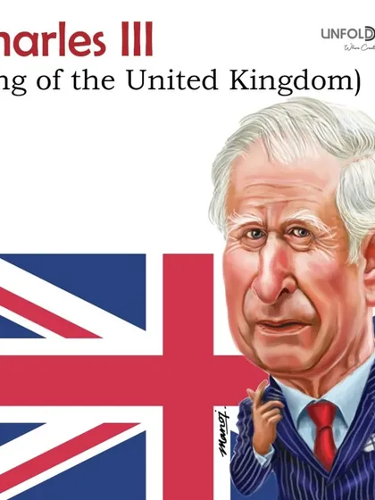 A portrait of Charles III, King of the United Kingdom.