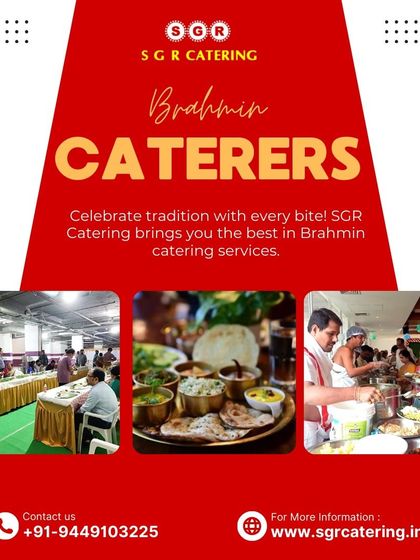 Celebrate tradition with every bite. This collage shows our team in action and the delicious food we serve, highlighting our role as a leading Brahmin catering service.