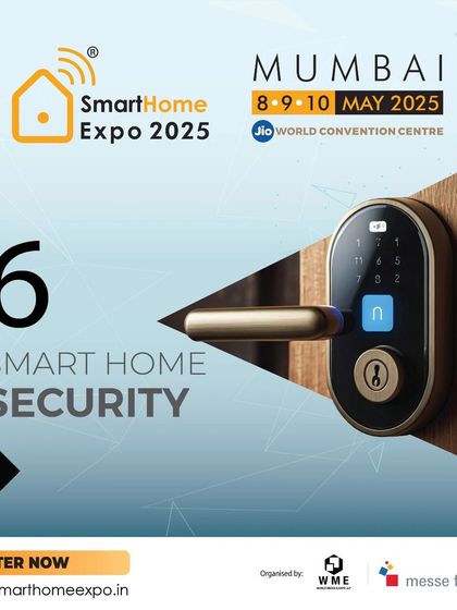 This graphic focuses on the Smart Home Security category, featuring a smart lock to represent the innovations within this section.