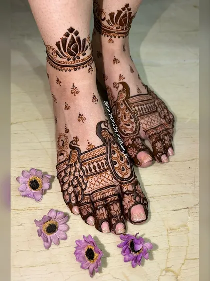 Here is a collection of my bridal feet designs. You can see the variety from full traditional patterns with elephants and peacocks to more modern floral and geometric styles.