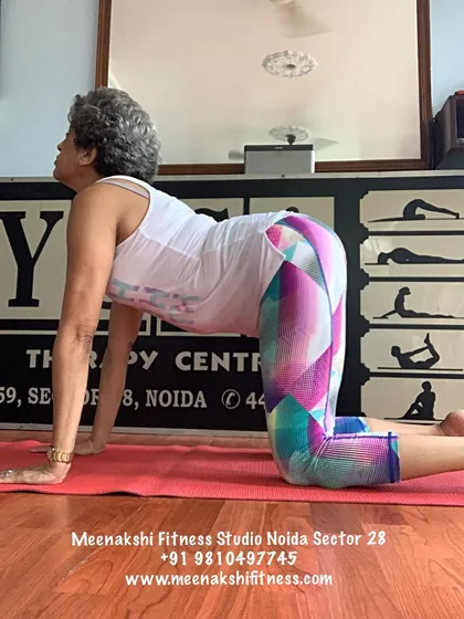 This is the Marjari Asan, or Cat-Cow pose, a wonderful and safe movement for pregnancy. It helps relieve back tension and gently improves spinal flexibility, which is something we focus on in my prenatal classes.