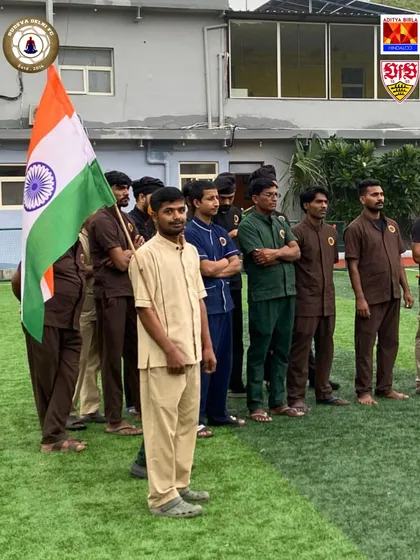 The Sudeva family standing proud with the Tiranga on Independence Day. We honor the legacy of our freedom fighters.