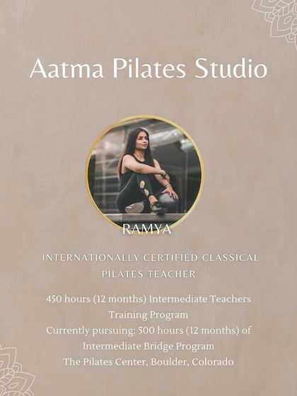 This graphic details my qualifications, including my 950 hours of certification from The Pilates Center in Boulder, Colorado. I am committed to continuous learning to be the best teacher for my clients.