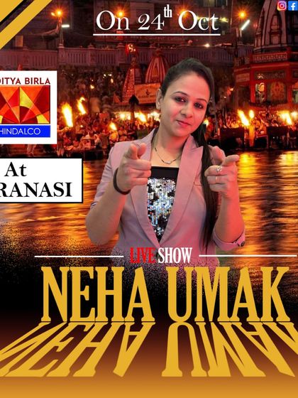 This poster for Hindalco in Varanasi sets the scene with a beautiful image of the Ganga aarti, connecting the brand event to the local culture.