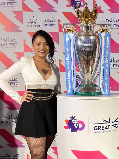 A solo shot with the Premier League trophy. It was an honor to be the chosen entertainment for this milestone celebration.