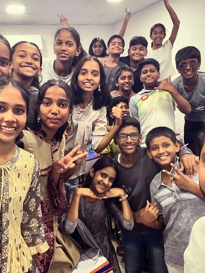 A fun group photo from our Grey-themed celebration, showing that any color can be festive with the right spirit.