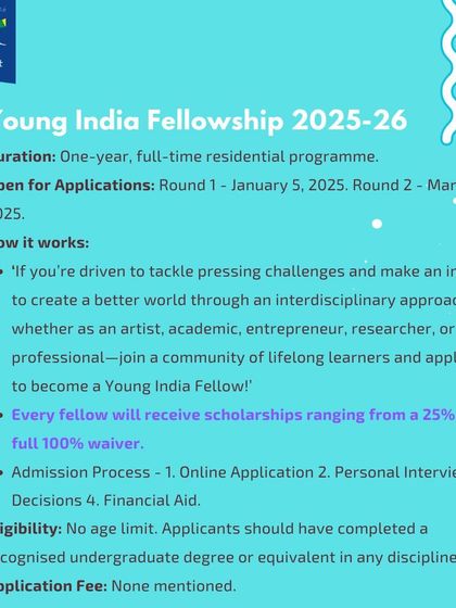 The Young India Fellowship is a one-year, full-time residential program for individuals driven to create a better world through an interdisciplinary approach.