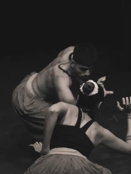 A moment of surrender and connection in our Kalaripayattu performance. This art form explores themes of inner strength and letting go of the ego.