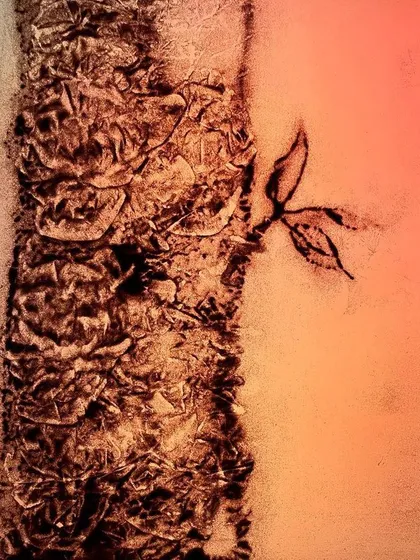 Titled 'Sprout', this eco-art piece symbolizes new beginnings and the resilience of nature. It's a simple yet powerful representation of my commitment to creating sustainable art.
