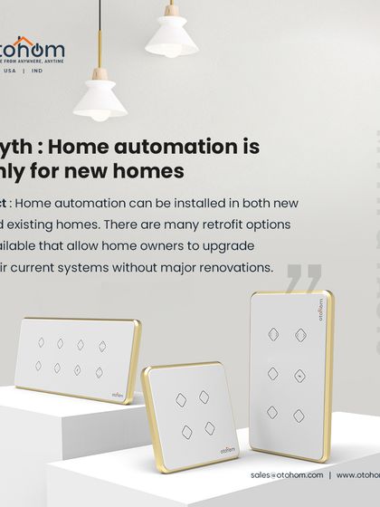 This image debunks the myth that smart homes are only for new construction. Our elegant smart switches are designed to be retrofitted, making automation accessible for any home.