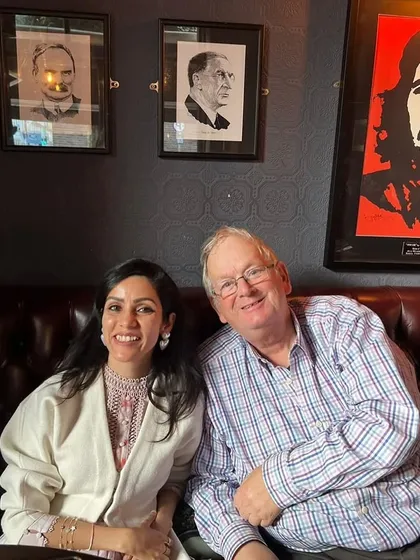 Our poet posing with a member of the Limerick Writers' Centre. These cultural exchanges are incredibly enriching for our community.