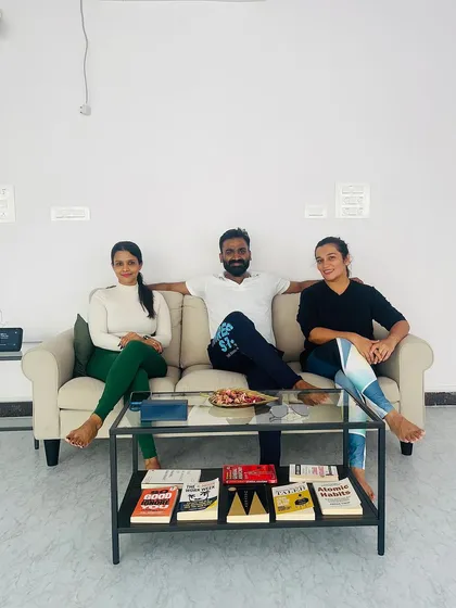 Taking a moment to relax and chat after a duet session. The connections we build are just as important as the exercises.