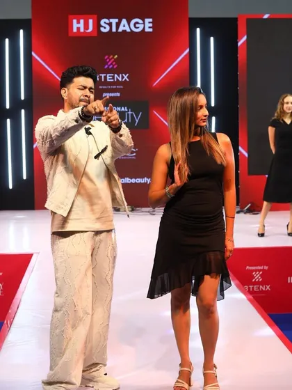 On stage with Artisto, demonstrating how to "Unleash the Art" of hair creativity at Professional Beauty India, Mumbai.