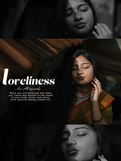 Another creative collage from the "loveliness" series, this time blending color and monochrome with dramatic shadows for a cinematic feel.