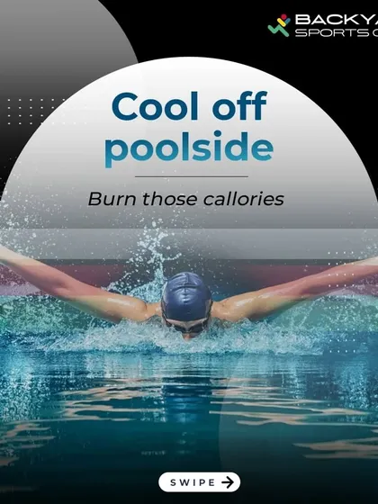 Dive into a full-body workout or simply cool off in our semi-Olympic size pool. This image captures the dynamic energy of swimming as a fitness activity, perfect for burning calories and de-stressing.