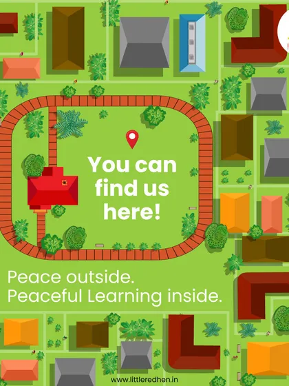 You can find us here: where there is peace outside and peaceful learning inside. Our schools are nestled in quiet, residential areas, providing a calm and safe atmosphere for children.
