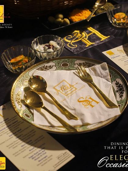 A perfect dining setup for your elegant occasions. Our branding is subtly incorporated into the menu and napkins, reinforcing the premium quality of the experience.