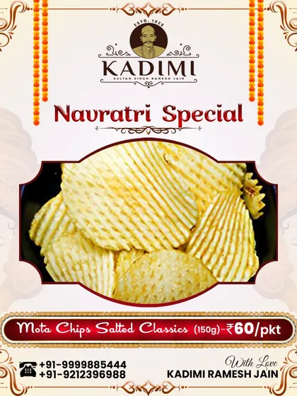 Our Mota Chips Salted Classics are a simple and satisfying snack for Navratri.