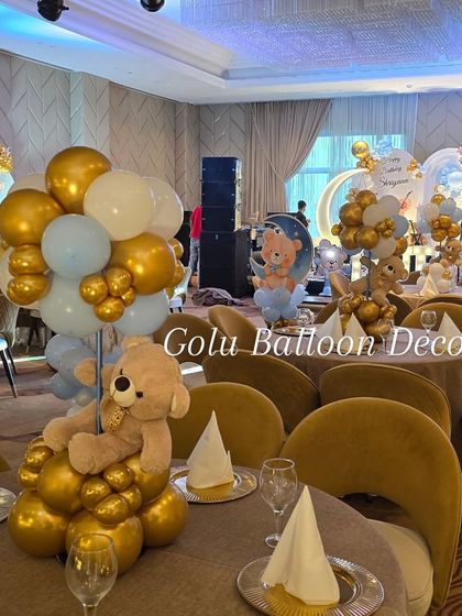 Golu Balloon Decor - Baby Celebration Decor Teddy Bear & Hot Air Balloons photo 3