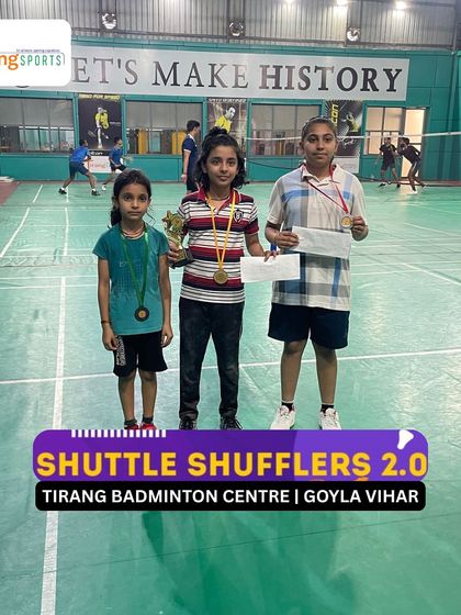 Young players with their medals and trophy. These tournaments are a key part of the training program at my badminton academies.