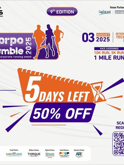 The final countdown. This "5 Days Left" post for a 50% discount on Corpo Jumble registration is part of my targeted marketing campaign to fill all slots and build excitement.