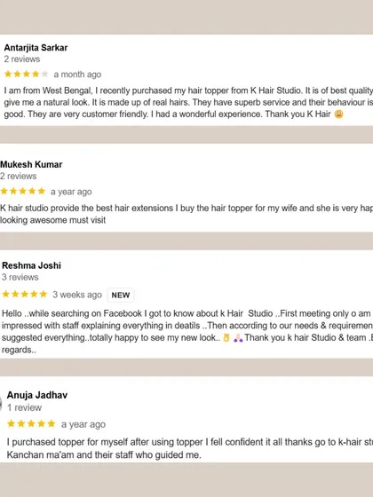 Your stories are my success. This is a collection of heartfelt reviews from clients who have found their confidence with my hair toppers and extensions. Thank you for your trust.