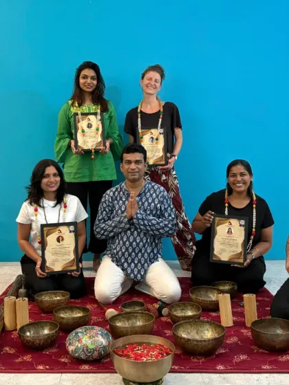 The graduates of our July Sound Healing TTC, a diverse group of individuals united by their passion for vibrational healing.