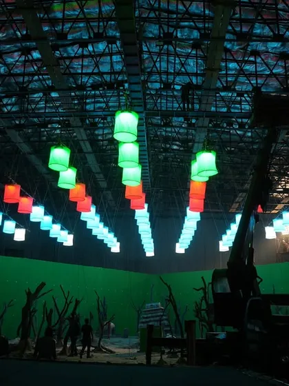 The Prolight ECL panels changing color for the Coca-Cola ad, showcasing their full RGB capabilities for dynamic effects.