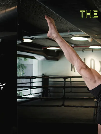 A collage of dynamic movements, from high kicks to powerful jumps, set against the backdrop of our studio. Bend, breathe, and break through.